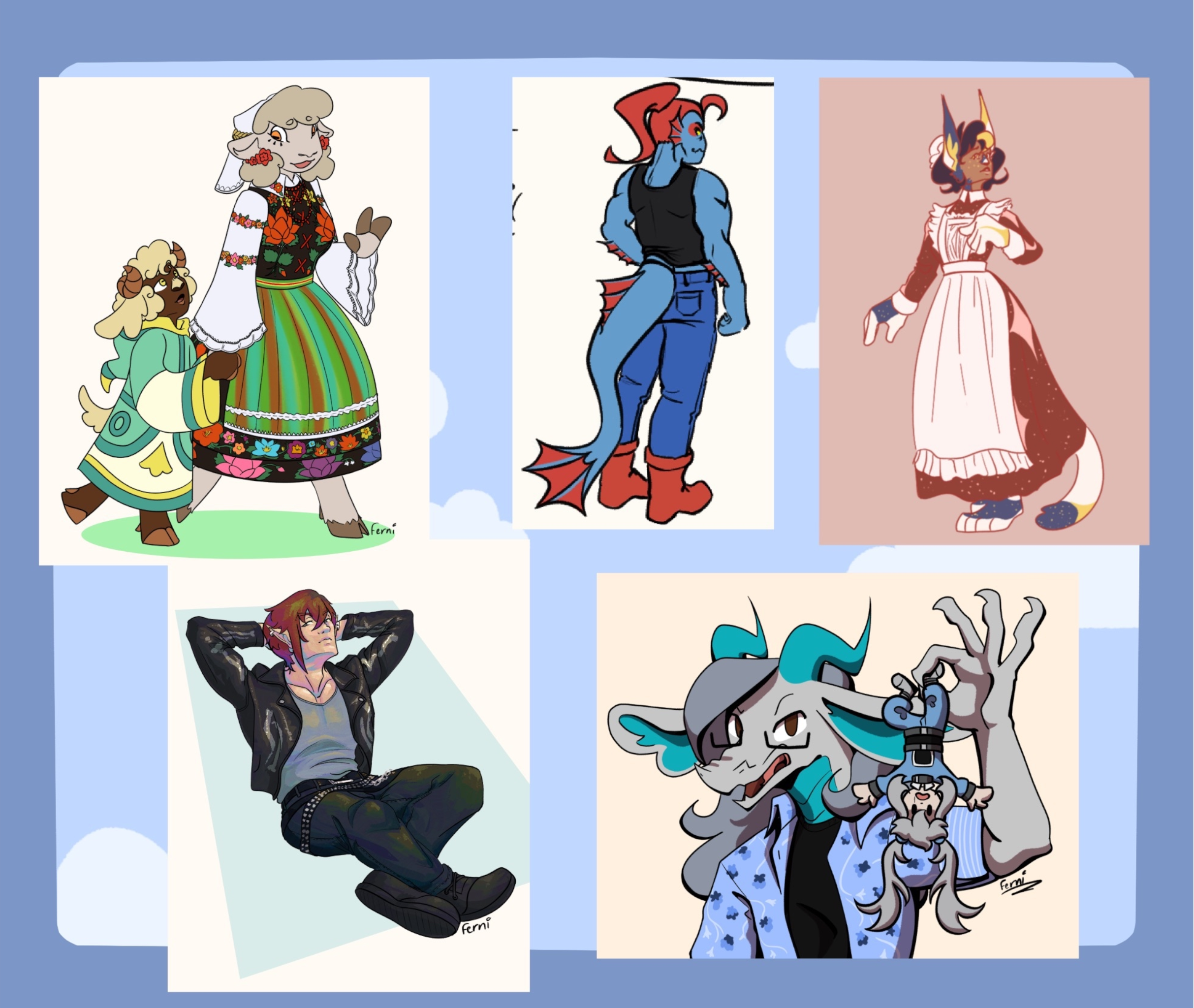 example sheet of fullsized commissions