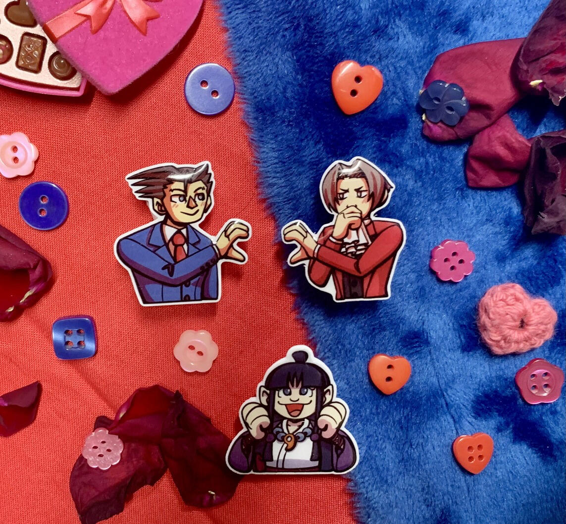 photograph of Ace Attorney pins