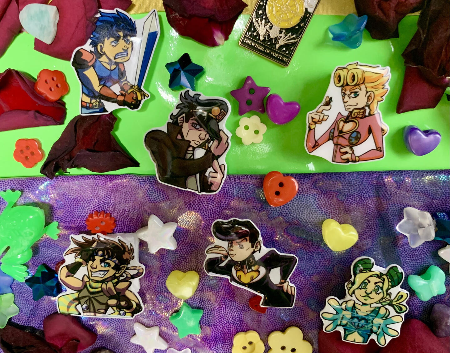 photograph of Jojo's Bizarre Adventure pins