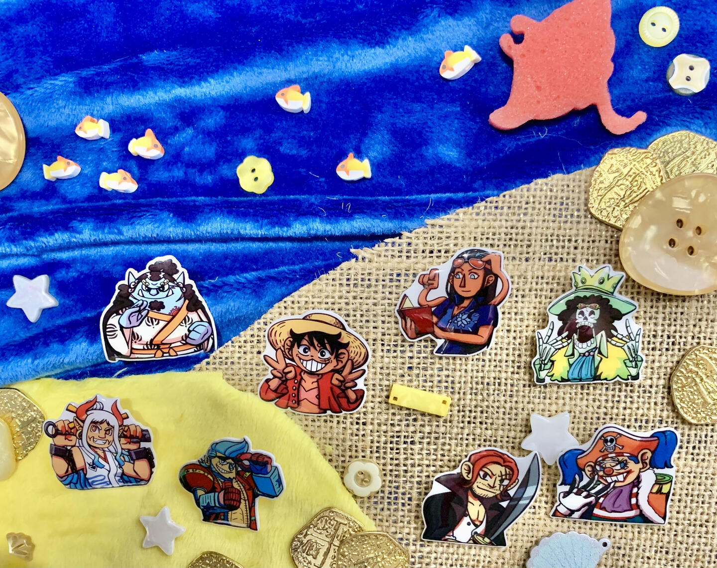 photograph of One Piece pins