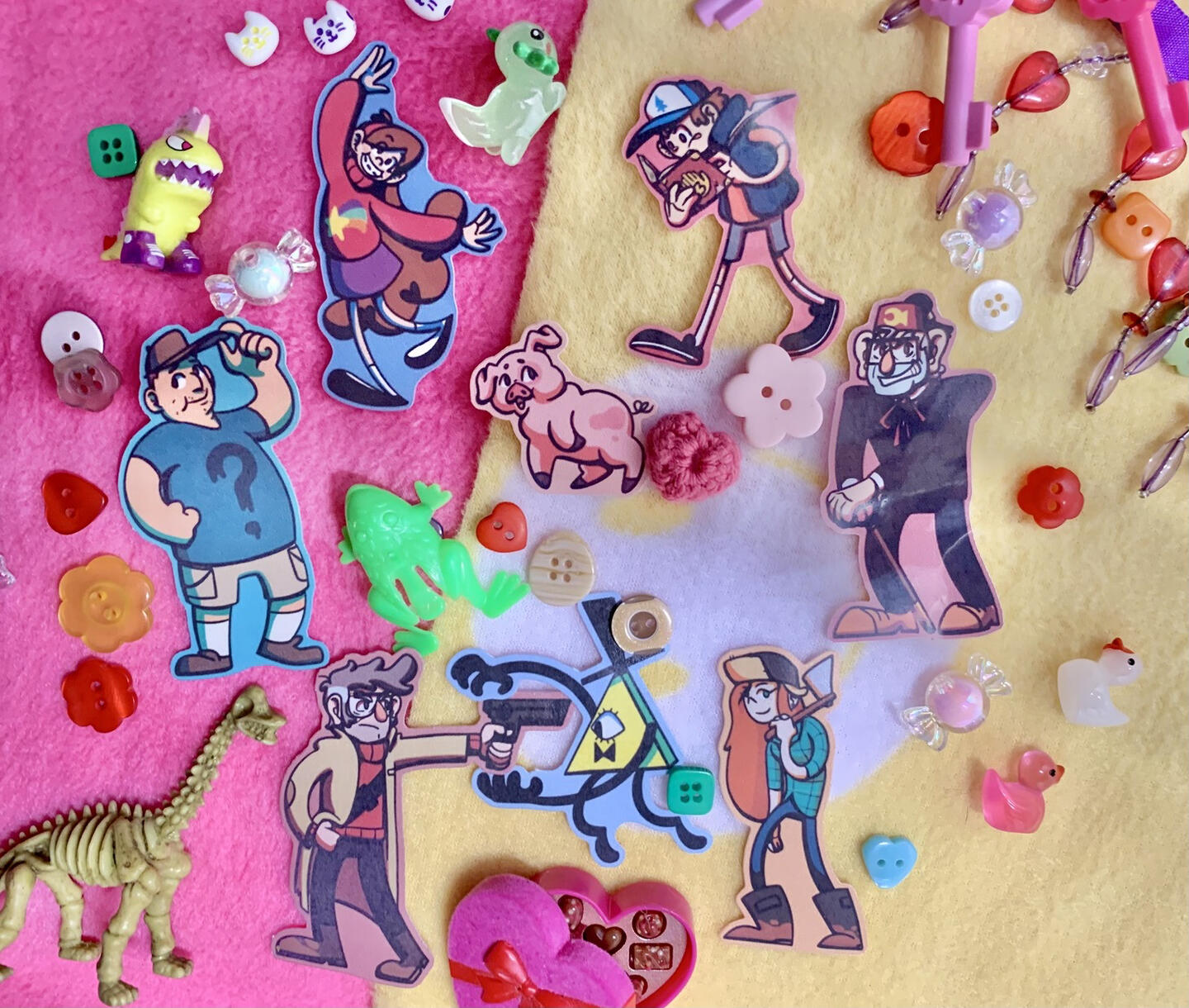 photograph of Gravity Falls stickers