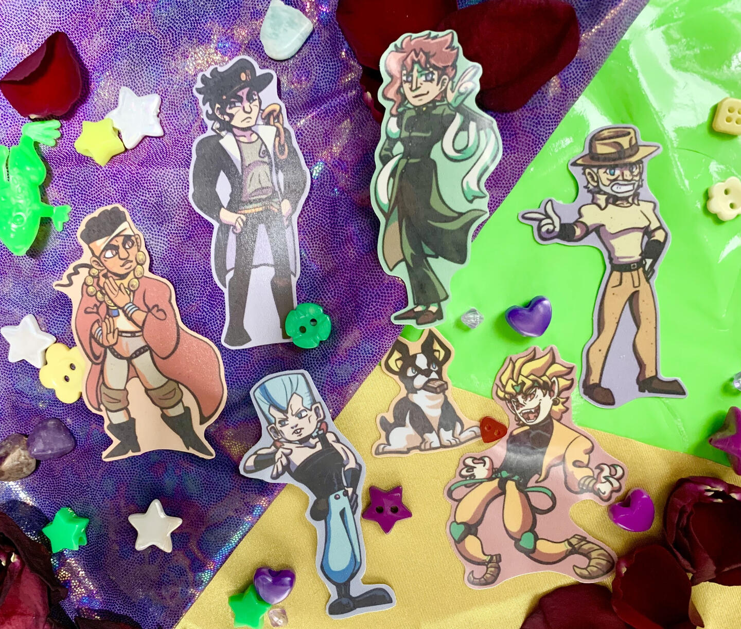 photograph of Jojo's Bizarre Adventure stickers